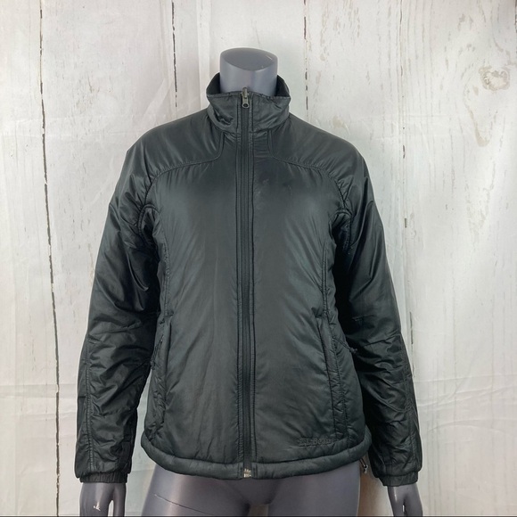 LL Bean Black glossy insulated coat - Picture 1 of 7